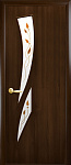 Двері Камея Горіх преміум зі склом Р1 90