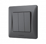 VF-BNSW3-BG  вимикач Videx Benira чорний графіт 3кл