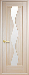 Двері Волна Ясень зі склом сатин 70