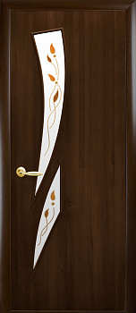Двері Камея Горіх преміум зі склом Р1 70