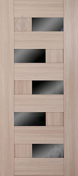 Двері ПВХ Доміно  дуб білен. 80 чорн скло