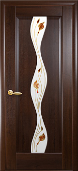 Двері  ПВХ ВОЛНА  70 каштан Р1