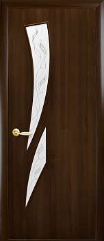 Двері Камея Горіх преміум зі склом Р3 60
