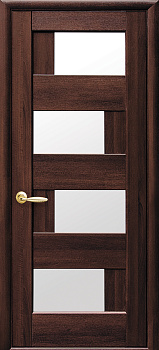 Двері Сієна ПВХ 60 каштан+скло 