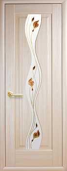 Двері  ПВХ ВОЛНА  60 ясень Р1